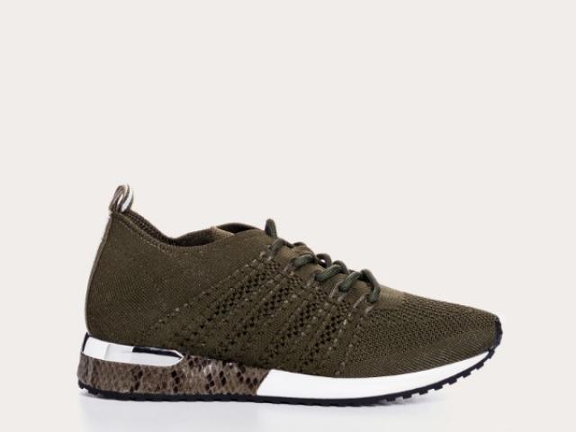 BASKETS INES CROCHET KAKI