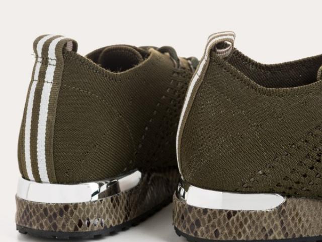 BASKETS INES CROCHET KAKI
