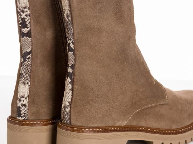 BOOTS DUSKY CUIR nubuck beige REQINS marque Française
