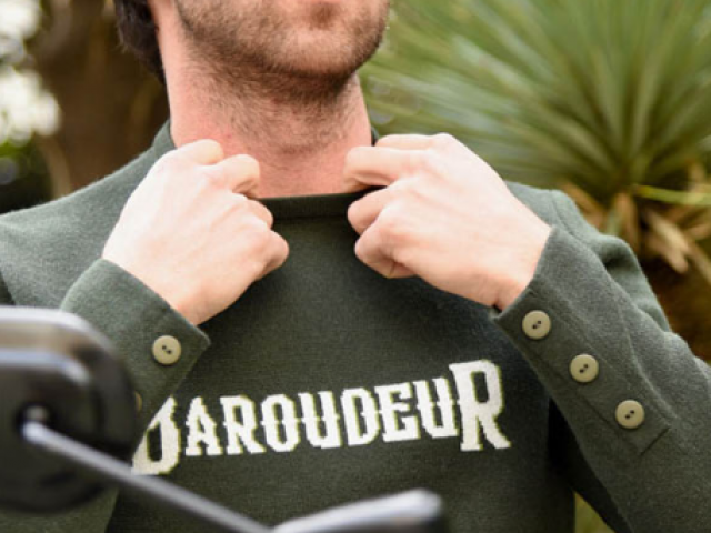 Pull homme baroudeur en laine de la marque française Maille Factory