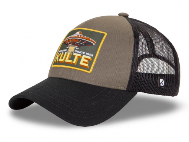 CASQUETTE KULTE MOTIF SOUCOUPE KAKI La casquette trucker par excellence