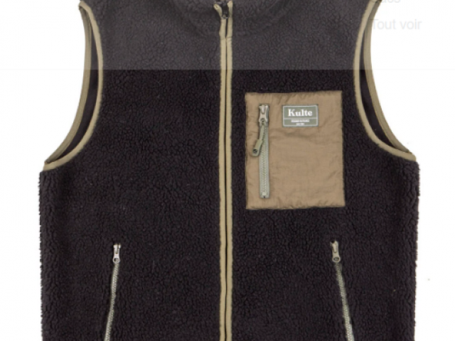VESTE NO ARM SHERPA NOIR de chez KULTE