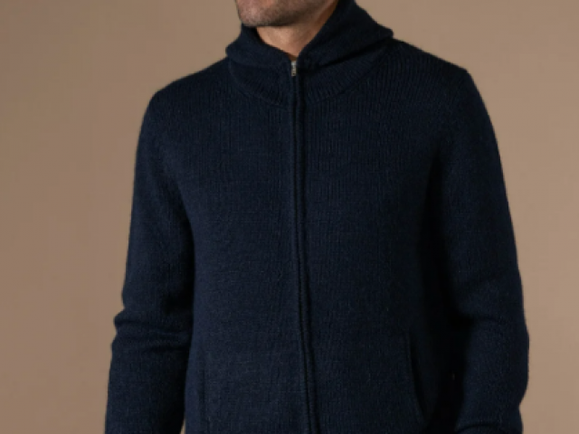 CARDIGAN JAMES de chez ANONYM APPAREL Gilet zippé à capuche en laine toute douce