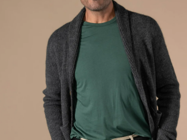 CARDIGAN ANDY de chez ANONYM APPAREL Cardigan col châle en laine toute douce