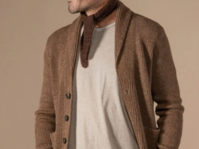 CARDIGAN ANDY de chez ANONYM APPAREL Cardigan col châle en laine toute douce