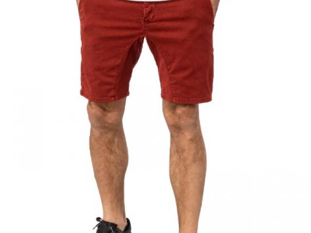 short bermuda rouge homme dening short chino de la marque Pullin 