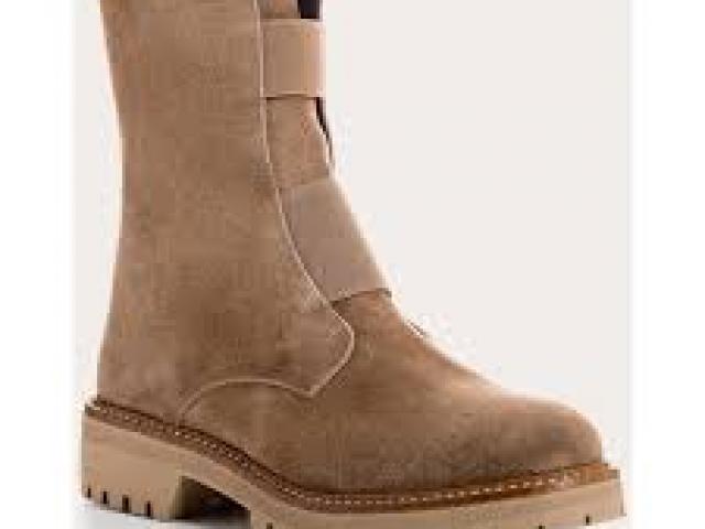 BOOTS DUSKY CUIR nubuck beige REQINS marque Française