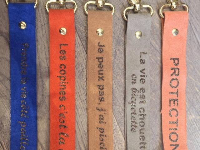 porte clef cuir message loulou de Nantes fabrication Française.