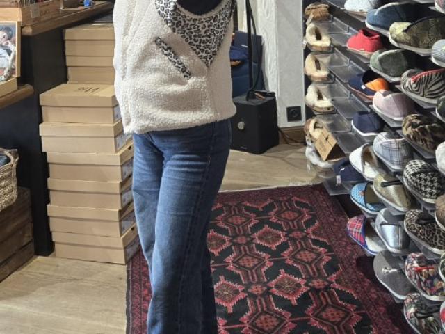 veste anouk et ninon Gino beige et empiècements léopard tout doudou