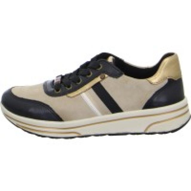 Baskets Sapporo beige noir pour une marche confortable.