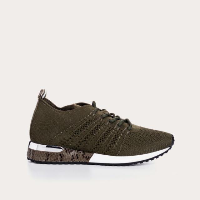 BASKETS INES CROCHET KAKI