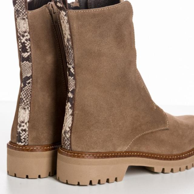 BOOTS DUSKY CUIR nubuck beige REQINS marque Française
