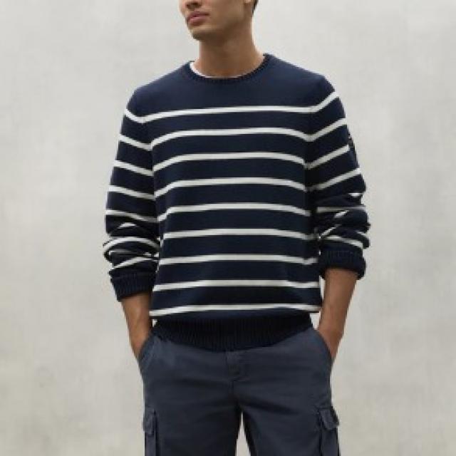 Pull homme LIMO bleu marine ECOALF en maille 100% recyclé 