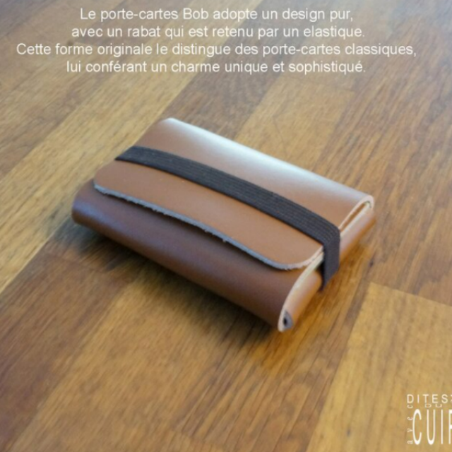 Porte carte LOULOU DE NANTES Porte carte cuir avec message sur le rabat