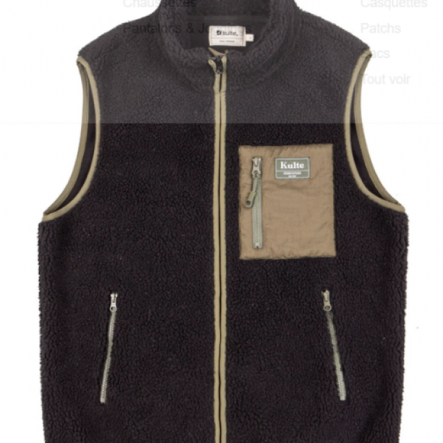 VESTE NO ARM SHERPA NOIR de chez KULTE