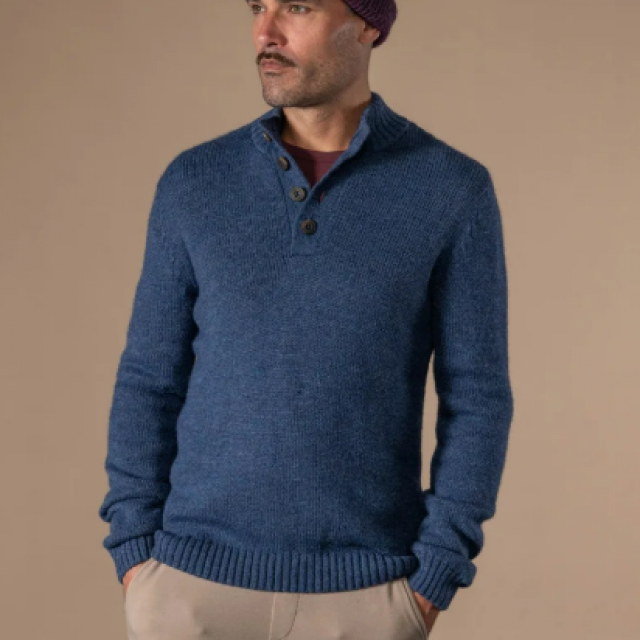 PULL ISAAC de chez ANONYM APPAREL Pull col camionneur boutonné en laine toute douce