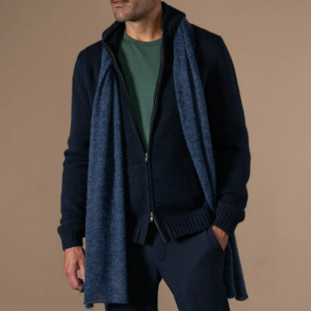 CARDIGAN JAMES de chez ANONYM APPAREL Gilet zippé à capuche en laine toute douce