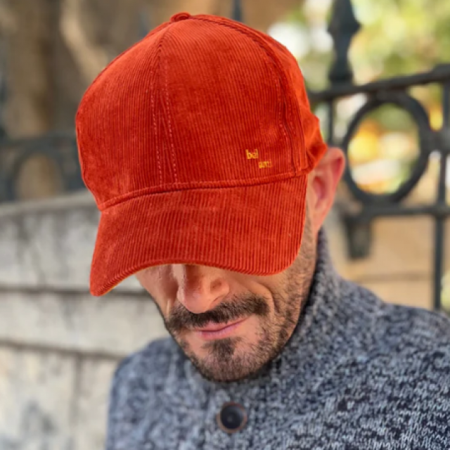 Casquette velours côtelé réglable