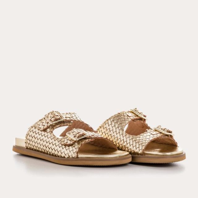 SANDALES MIAMI CUIR TRESSE
