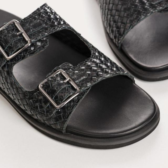 SANDALES MIAMI CUIR TRESSE