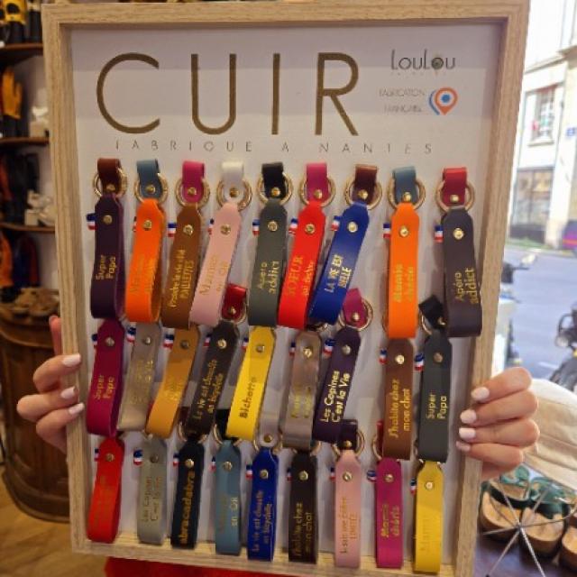 porte clef cuir message loulou de Nantes fabrication Française.